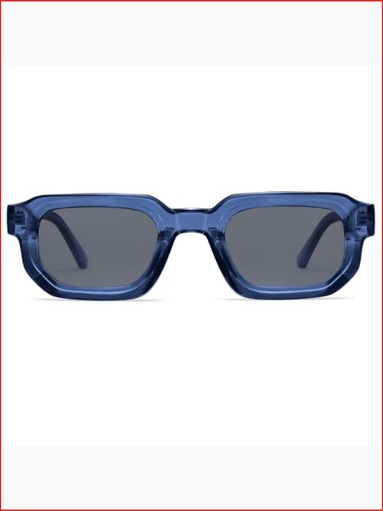 Retro Chunky Rectangle Sunglasses with UV400 Protection main image 7